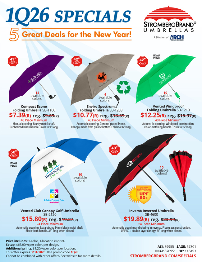 1st Quarter Specials for 2026!