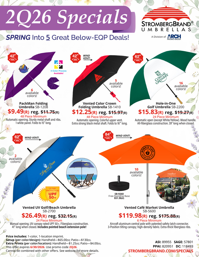 2nd Quarter Specials!