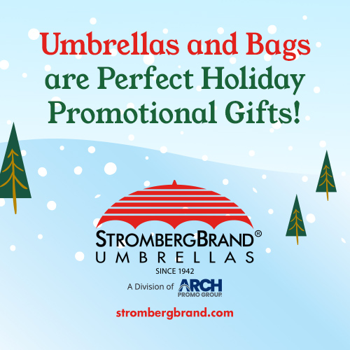 Umbrellas and bags are among the most popular promotional holiday gifts!