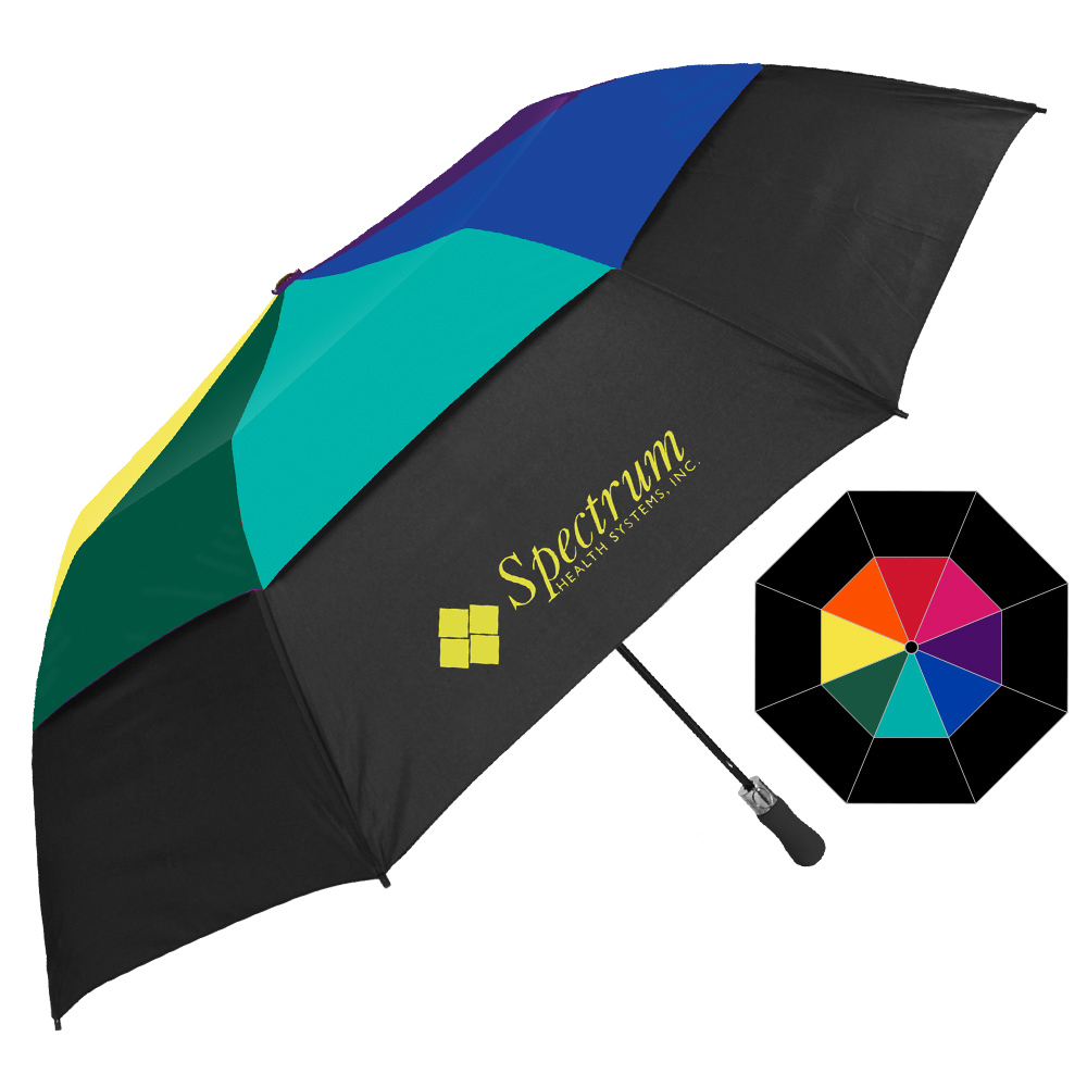 The Vented Rainbow Colossal Crown Folding Umbrella