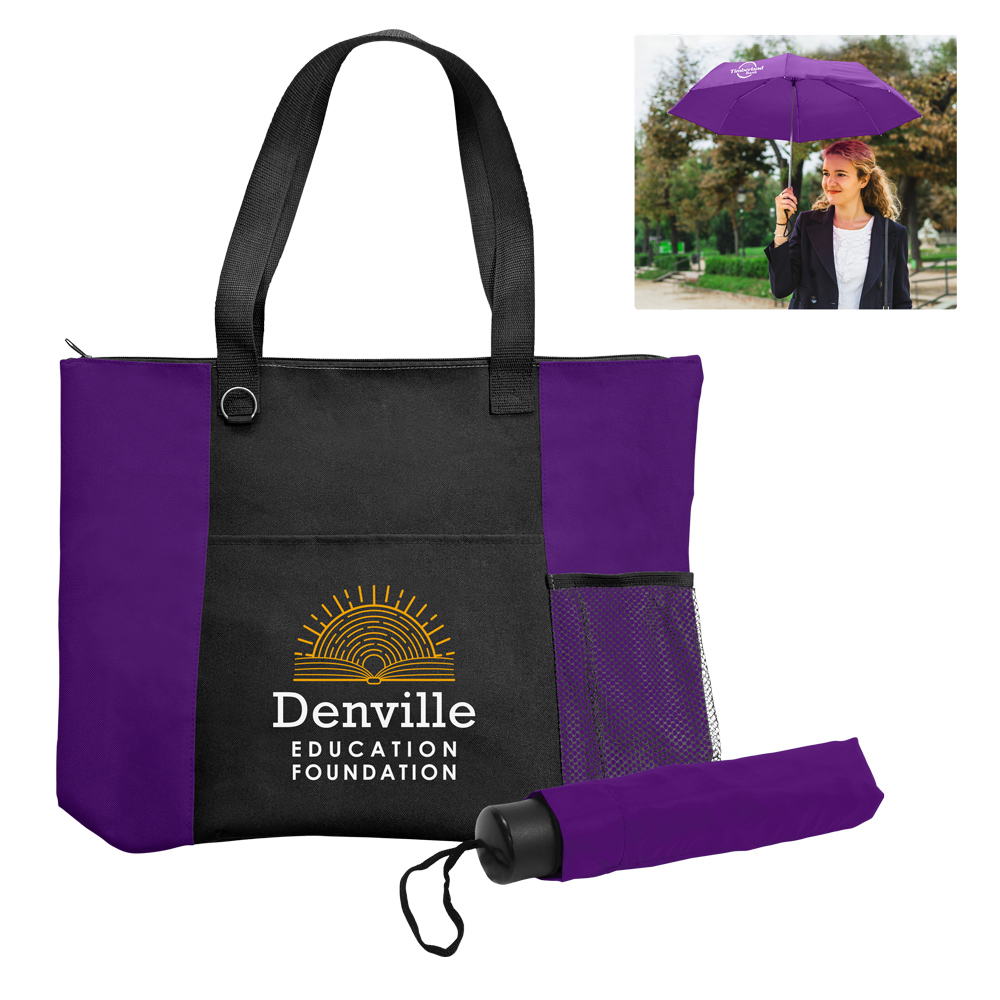 The Mariner Boat Tote Bag/Compact Econo Umbrella Set