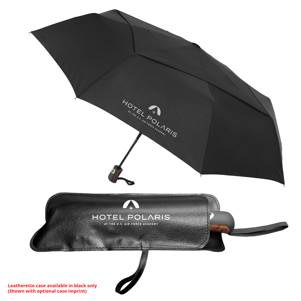 The Vented Director Umbrella w/Deluxe Leatherette Case