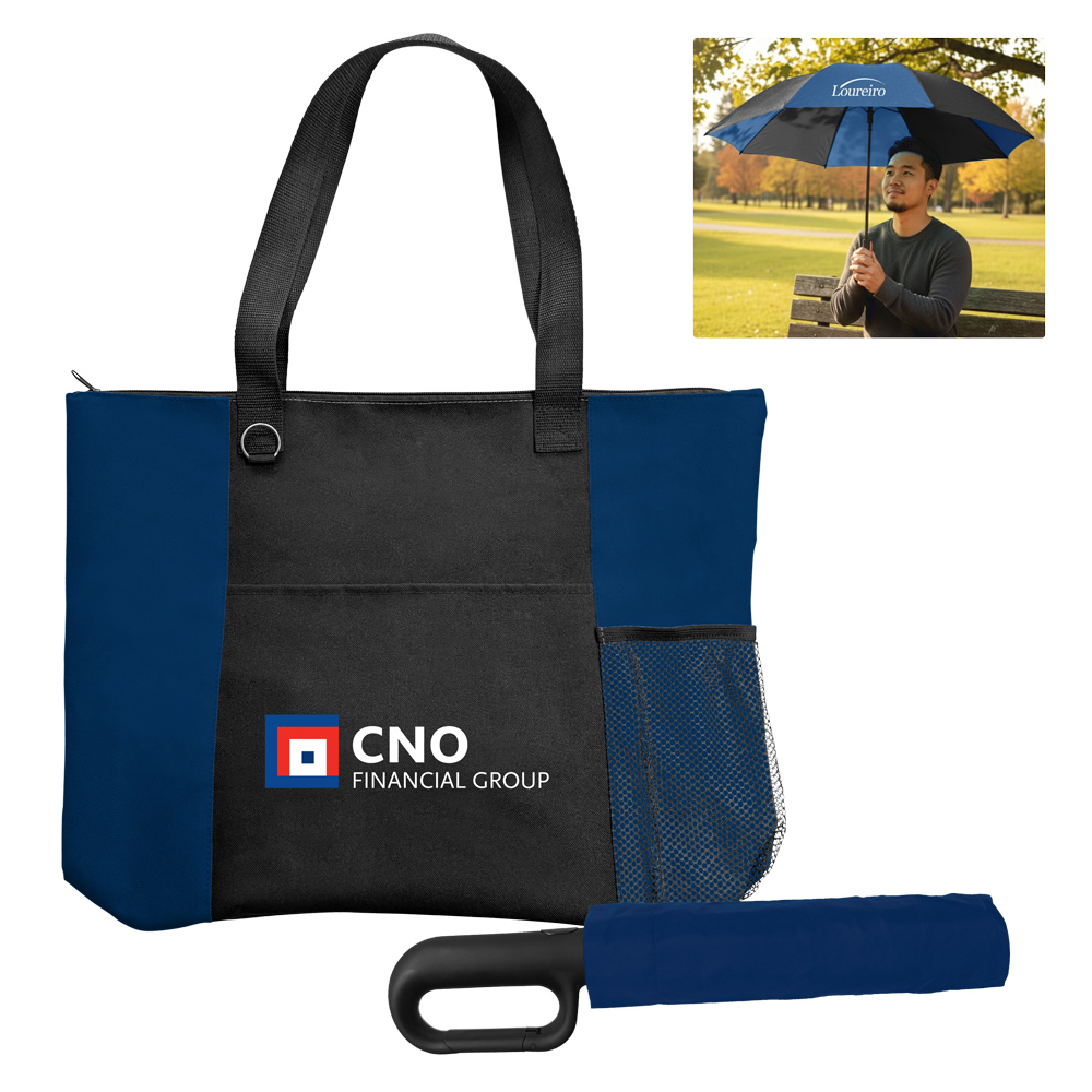 The Mariner Boat Tote Bag/Carabiner Inverted Umbrella Set
