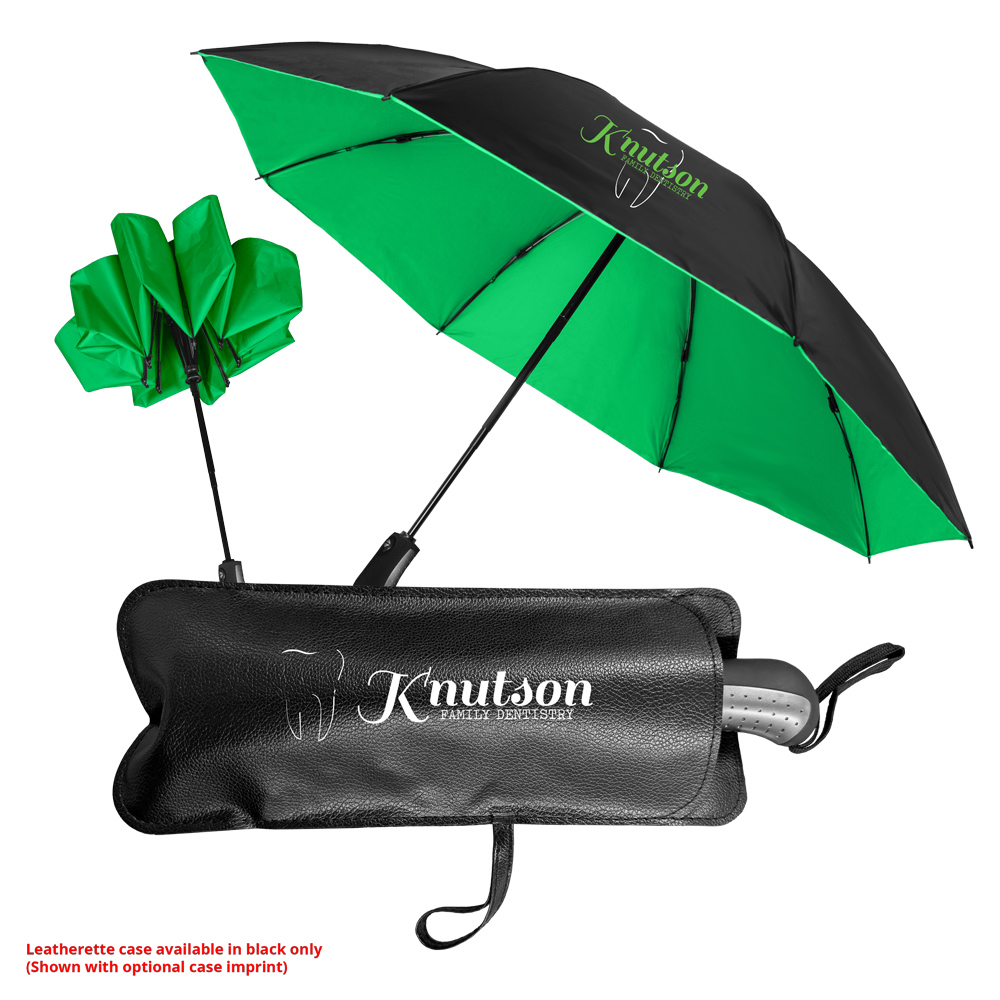 The Color Flip Inverted Umbrella w/Deluxe Leatherette Case